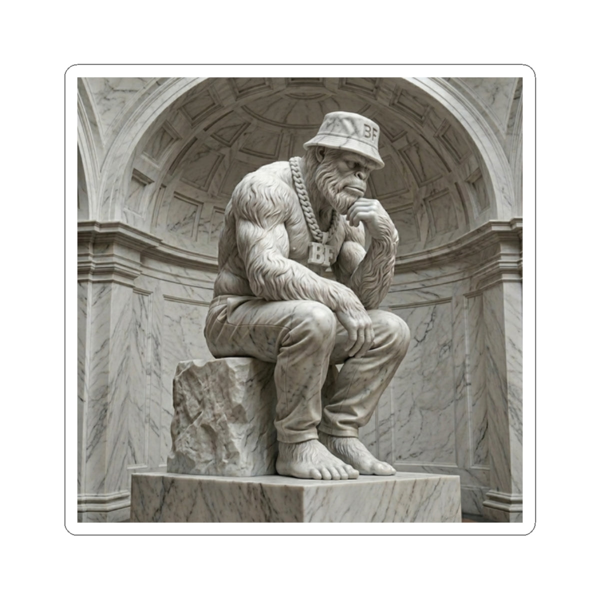 Divine "Big Thinker" Bigfoot Sticker