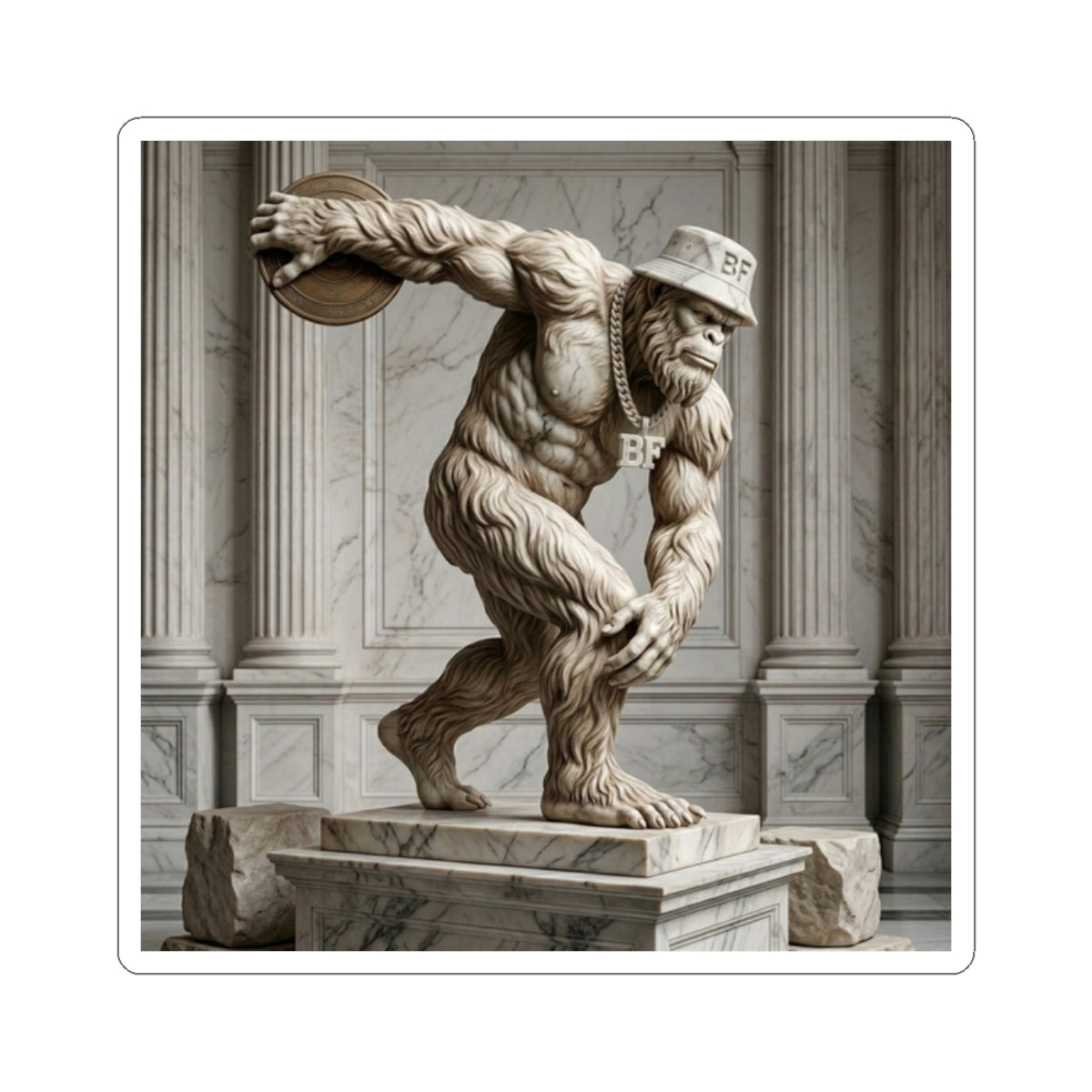 Divine "Big Discus Energy" Bigfoot Sticker
