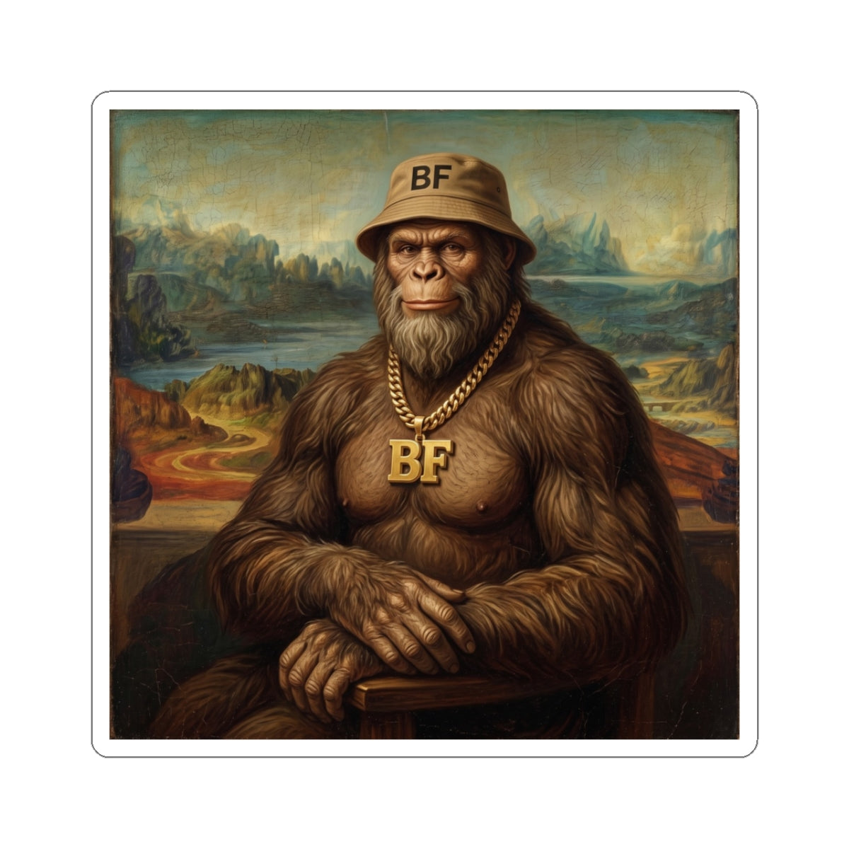 The Mona Lisa Bigfoot Sticker