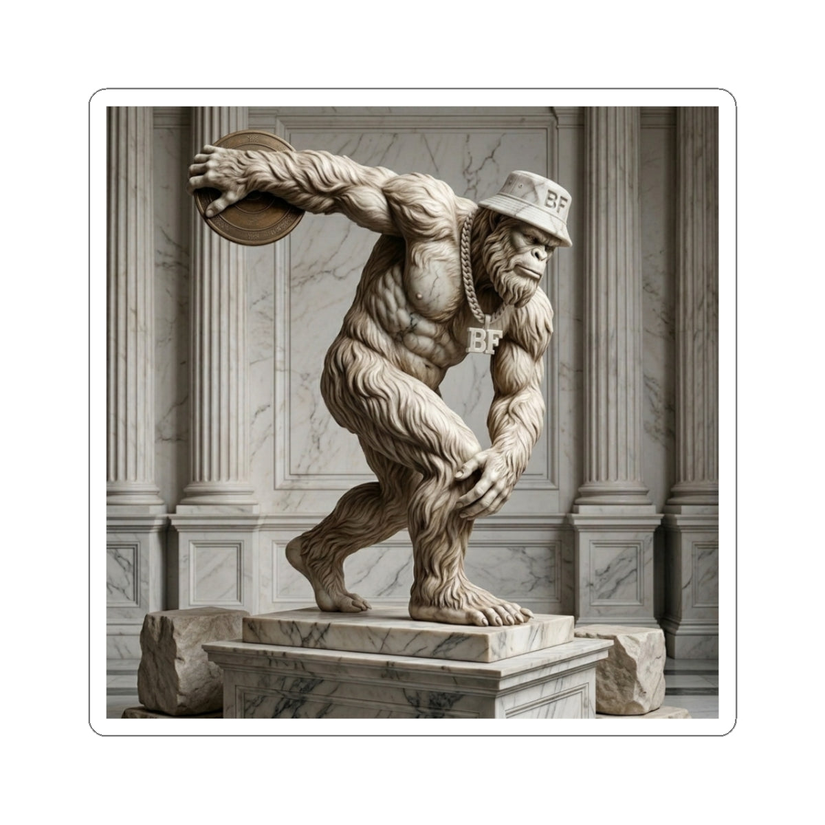 Divine "Big Discus Energy" Bigfoot Sticker